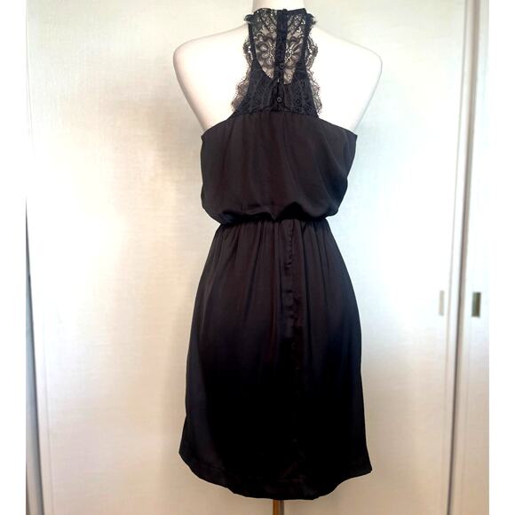 H&M Black Lace Racerback Halter Dress Size 4 - Picture 4 of 10